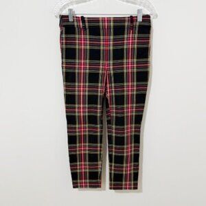 J. Crew Winnie Pants Classic Black Stewart Tartan Plaid Holiday Women's Size 4P
